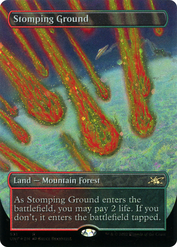 Stomping Ground (Galaxy Foil) (UNF-531) [Unfinity] (Borderless) Foil MTG Single Wizards of the Coast