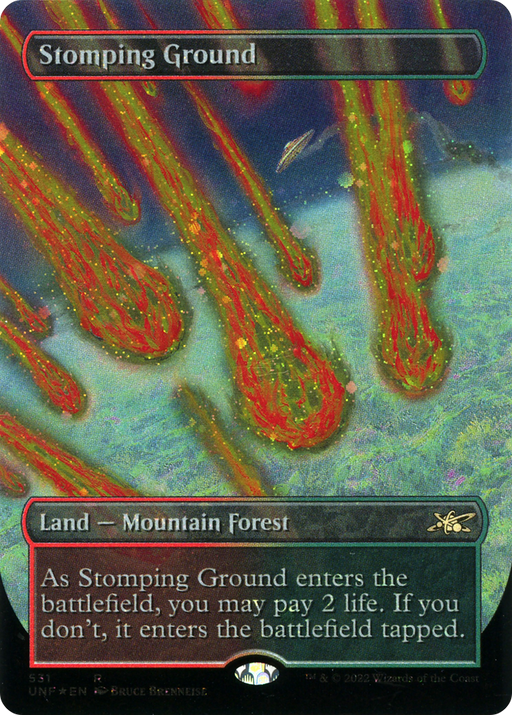 Stomping Ground (Galaxy Foil) (UNF-531) [Unfinity] (Borderless) Foil MTG Single Wizards of the Coast