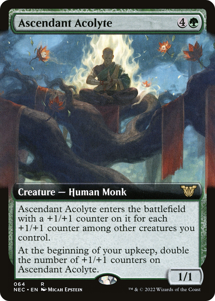 Ascendant Acolyte (NEC-064) [Neon Dynasty Commander] (Extended Art) MTG Single Wizards of the Coast
