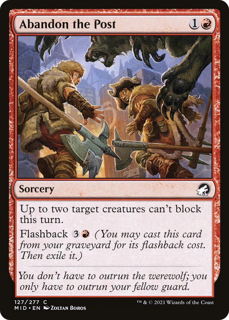 Abandon the Post (MID-127) [Innistrad: Midnight Hunt] Foil MTG Single Wizards of the Coast