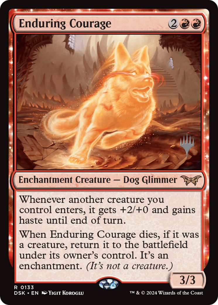 Enduring Courage (PPDSK-133) [Duskmourn: House of Horror Promos] MTG Single Wizards of the Coast