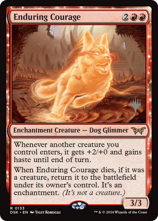 Enduring Courage (PPDSK-133) [Duskmourn: House of Horror Promos] MTG Single Wizards of the Coast