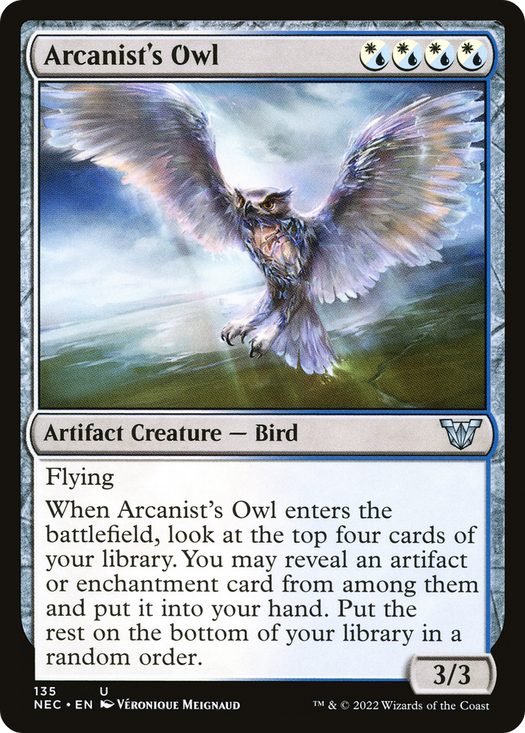 Arcanist's Owl (NEC-135) [Neon Dynasty Commander] MTG Single Wizards of the Coast