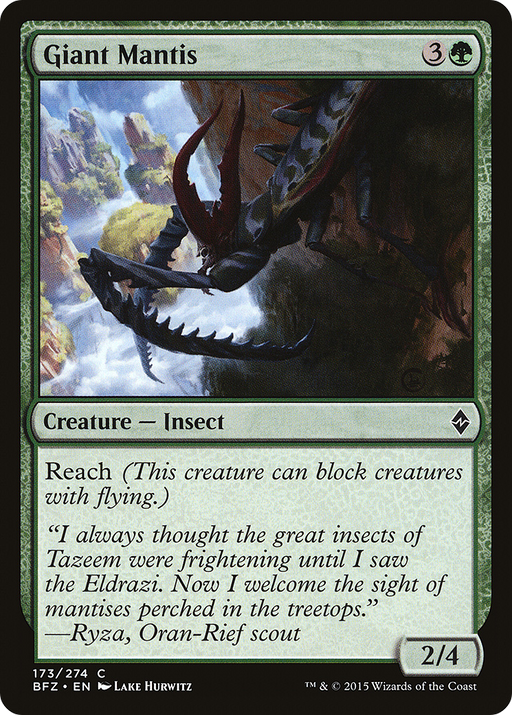 Giant Mantis (BFZ-173) [Battle for Zendikar] MTG Single Wizards of the Coast