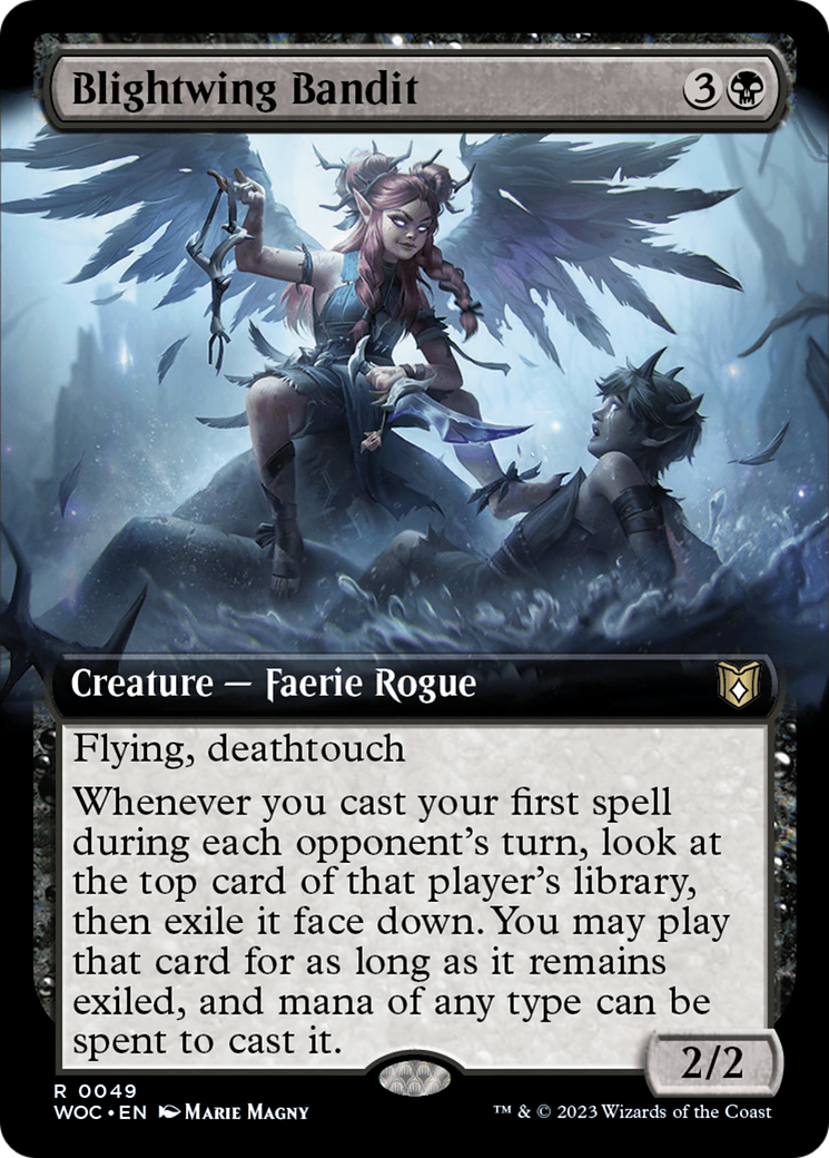 Blightwing Bandit (WOC-049) [Wilds of Eldraine Commander] (Extended Art) MTG Single Wizards of the Coast