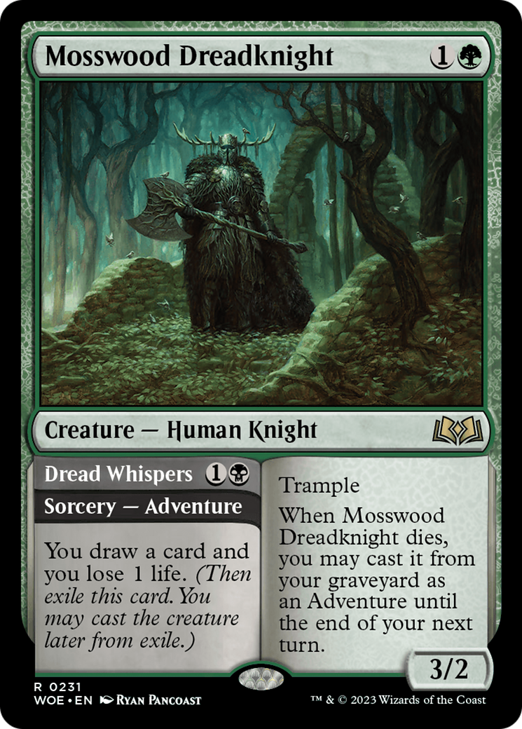 Mosswood Dreadknight // Dread Whispers (WOE-231) [Wilds of Eldraine] MTG Single Wizards of the Coast
