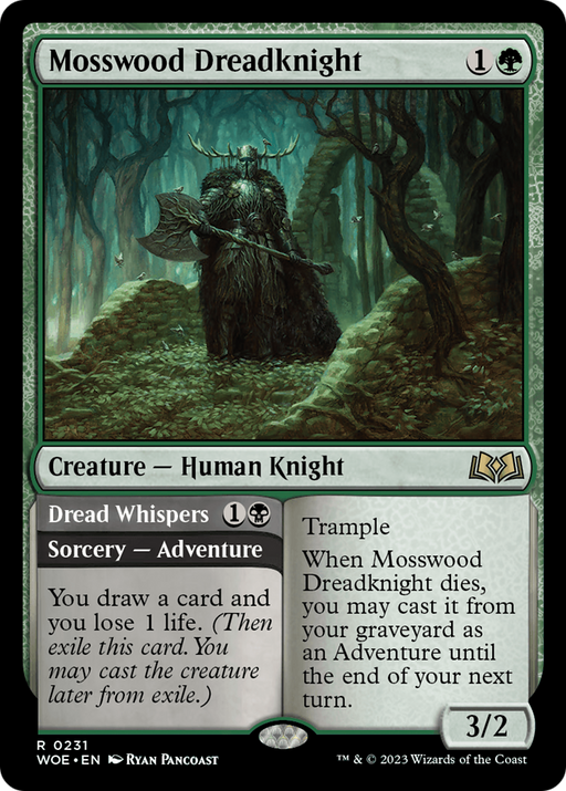Mosswood Dreadknight // Dread Whispers (WOE-231) [Wilds of Eldraine] MTG Single Wizards of the Coast