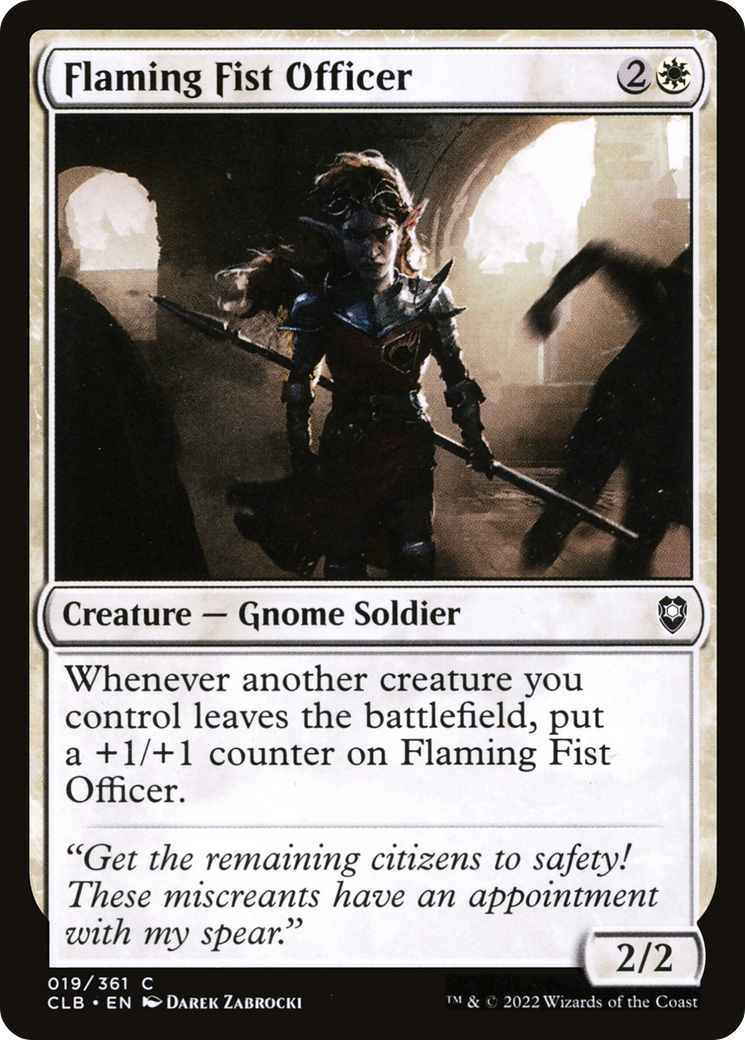 Flaming Fist Officer (CLB-019) [Commander Legends: Battle for Baldur's Gate] Foil MTG Single Wizards of the Coast