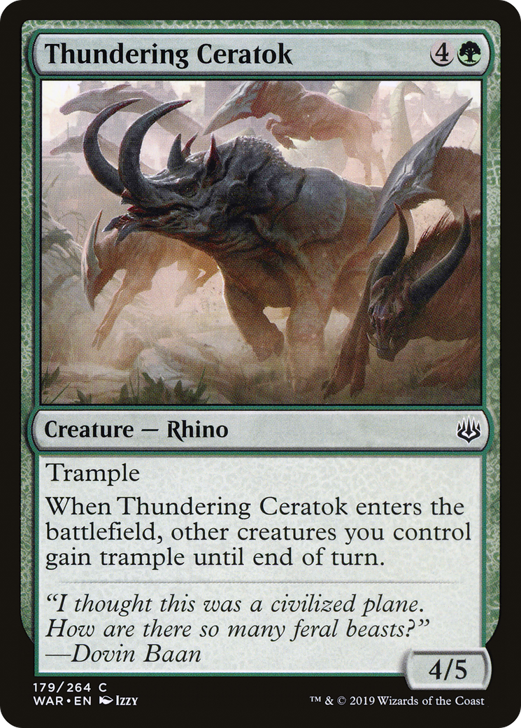 Thundering Ceratok (WAR-179) [War of the Spark] Foil MTG Single Wizards of the Coast