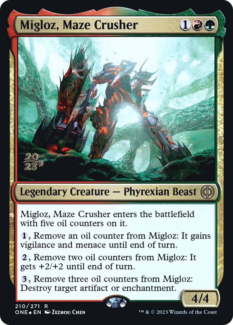 Migloz, Maze Crusher (PRE-210) [Phyrexia: All Will Be One Promos] Foil MTG Single Wizards of the Coast