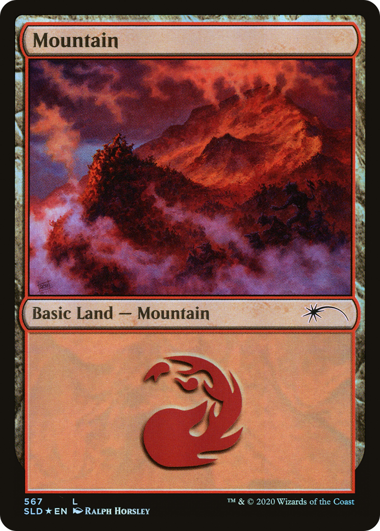 Mountain (567) (SLD-567) [Secret Lair] Drop Foil MTG Single Wizards of the Coast