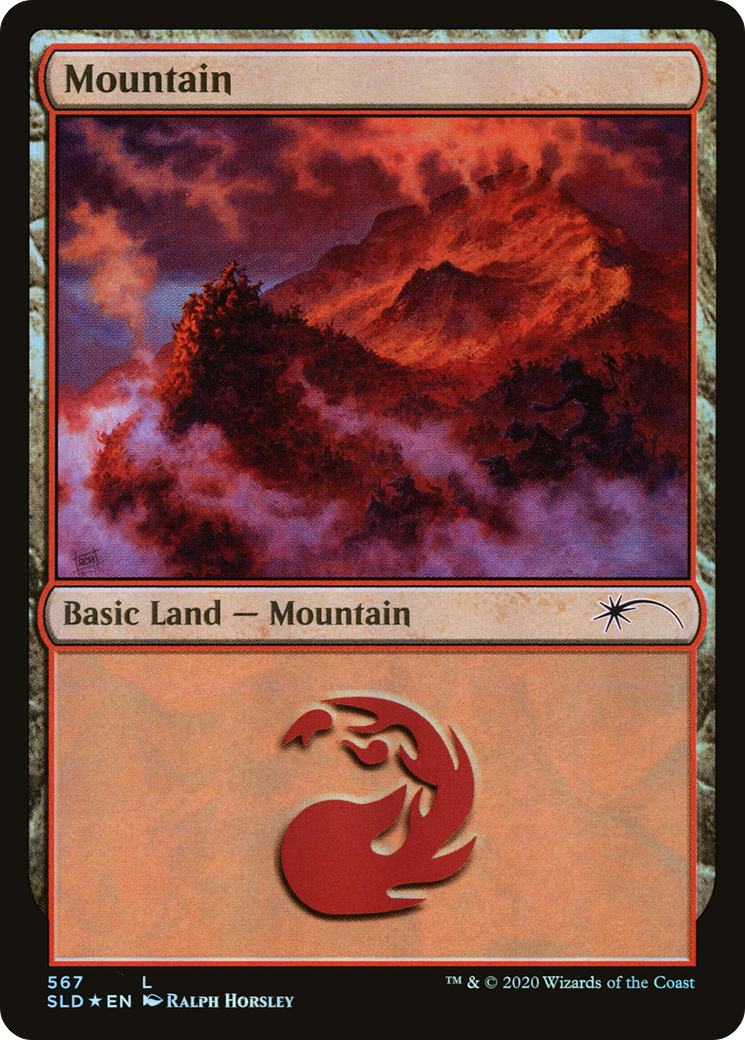 Mountain (567) (SLD-567) [Secret Lair] Drop Foil MTG Single Wizards of the Coast