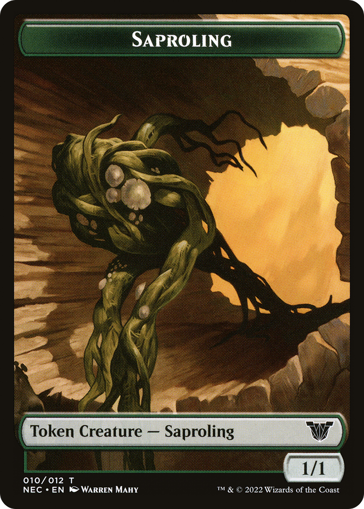 Saproling (TNEC-010) [Tokens] Neon Dynasty Commander Tokens Foil MTG Single Wizards of the Coast