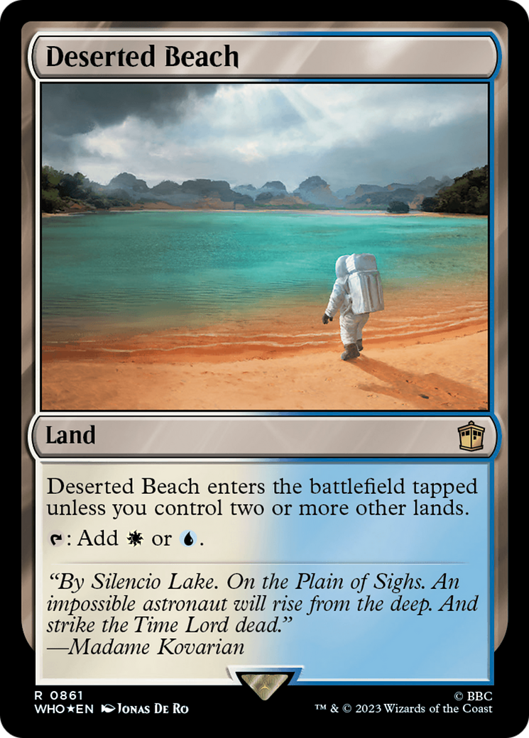 Deserted Beach (Surge Foil) (WHO-861) [Doctor Who] Foil MTG Single Wizards of the Coast