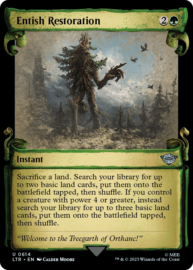 Entish Restoration (Showcase Scrolls) (LTR-614) [The Lord of the Rings: Tales of Middle-earth] (Showcase) MTG Single Wizards of the Coast