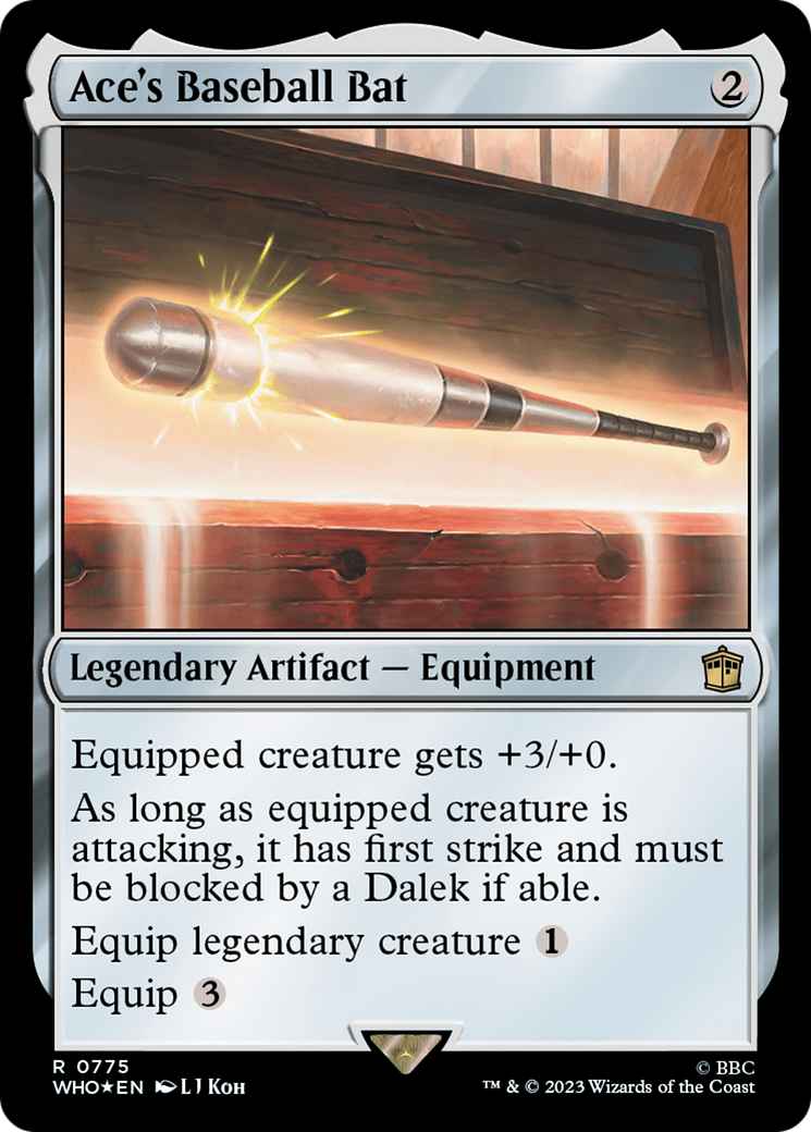 Ace's Baseball Bat (Surge Foil) [Doctor Who] MTG Single Magic: The Gathering