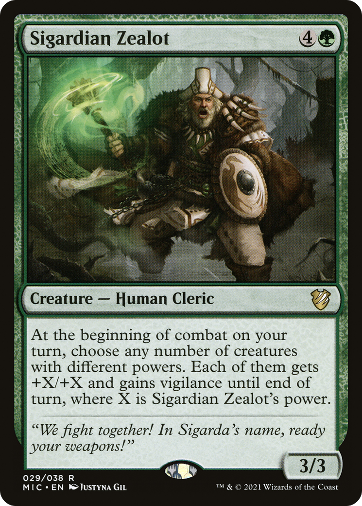Sigardian Zealot (MIC-029) [Midnight Hunt Commander] MTG Single Wizards of the Coast