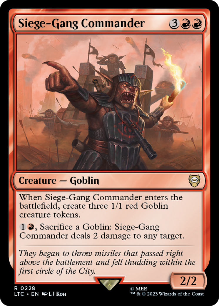 Siege-Gang Commander (LTC-228) [Tales of Middle-earth Commander] MTG Single Wizards of the Coast