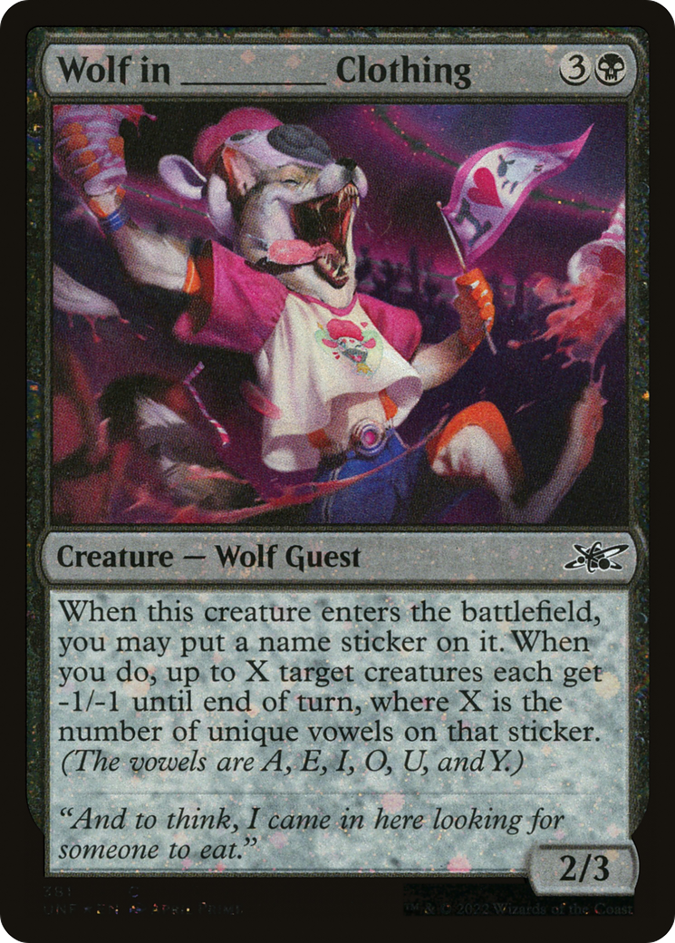 Wolf in _______ Clothing (Galaxy Foil) (UNF-381) [Unfinity] Foil MTG Single Wizards of the Coast