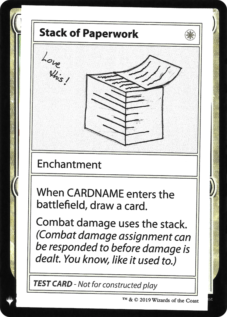 Stack of Paperwork (CMB1-013) [Mystery Booster] Playtest Cards 2019 MTG Single Wizards of the Coast