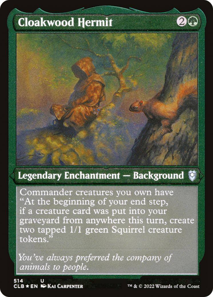 Cloakwood Hermit (CLB-514) [Commander Legends: Battle for Baldur's Gate] Etched Foil MTG Single Wizards of the Coast