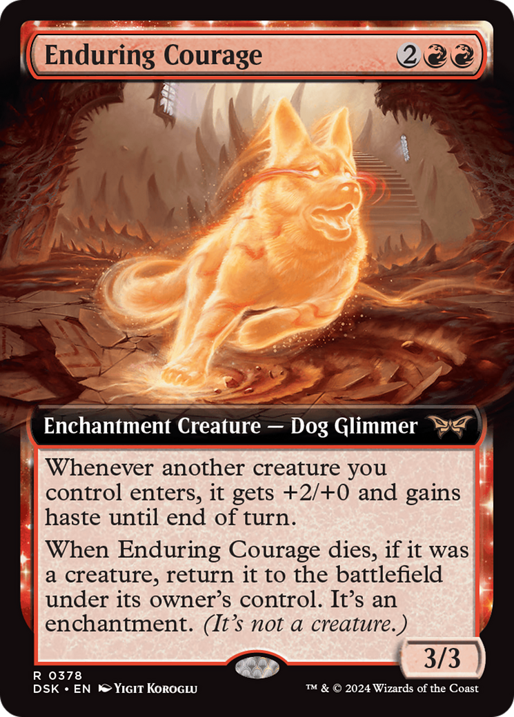 Enduring Courage (DSK-378) [Duskmourn: House of Horror] (Extended Art) Foil MTG Single Wizards of the Coast