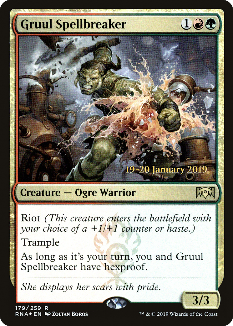Gruul Spellbreaker [Ravnica Allegiance Prerelease Promos] MTG Single Magic: The Gathering