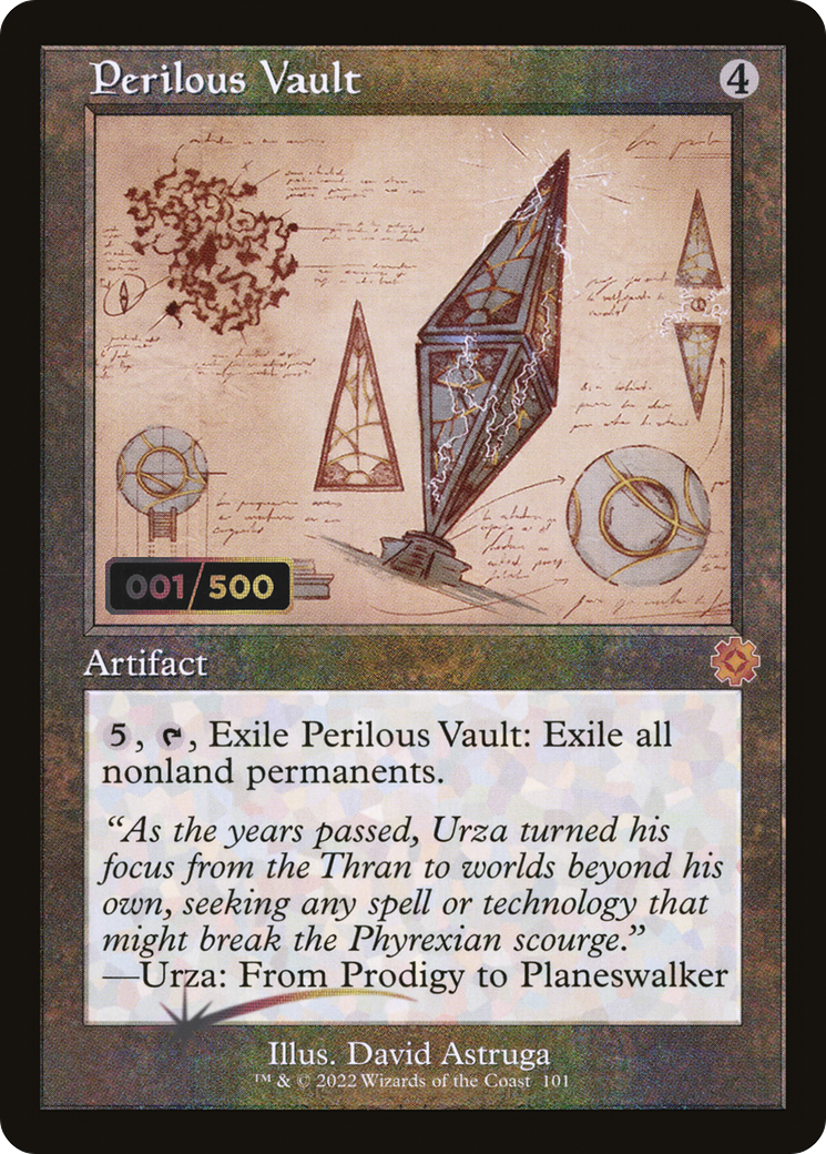 Perilous Vault (Schematic) (Serial Numbered) (BRR-101) [The Brothers' War Retro Artifacts] Foil MTG Single Wizards of the Coast