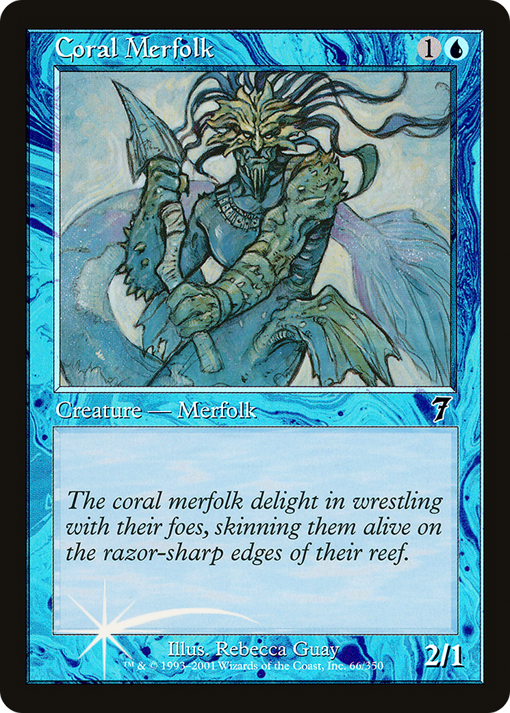 Coral Merfolk (7ED-066) [7th Edition] MTG Single Wizards of the Coast