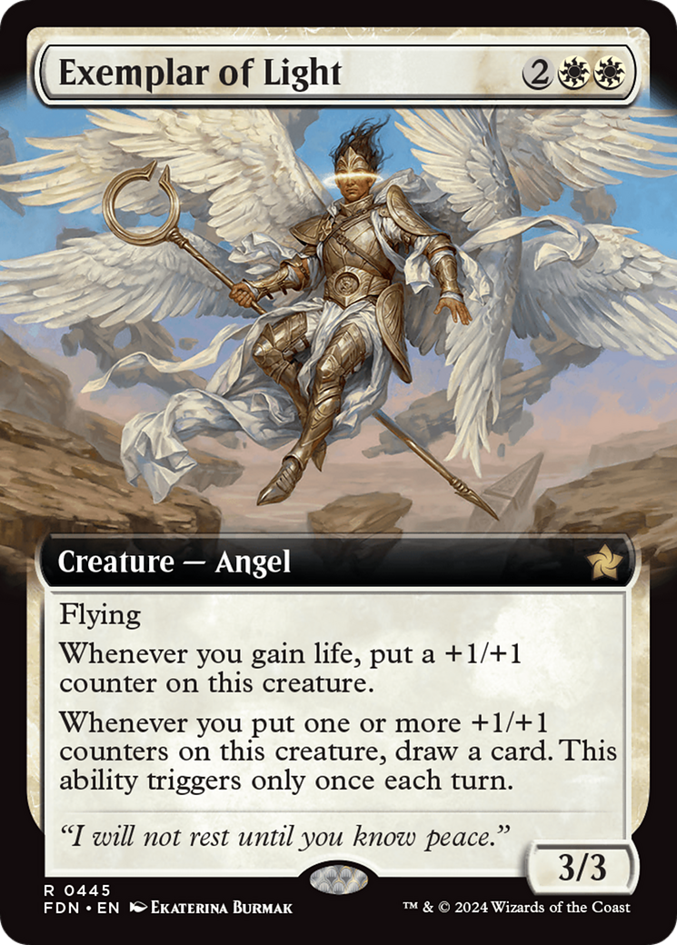 Exemplar of Light (FDN-445) [Foundations] (Extended Art) Foil MTG Single Wizards of the Coast