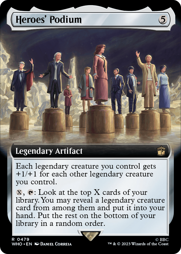 Heroes' Podium (WHO-479) [Doctor Who] (Extended Art) Foil MTG Single Wizards of the Coast