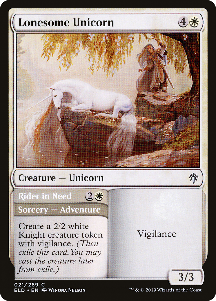 Lonesome Unicorn // Rider in Need (ELD-021) [Throne of Eldraine] MTG Single Wizards of the Coast
