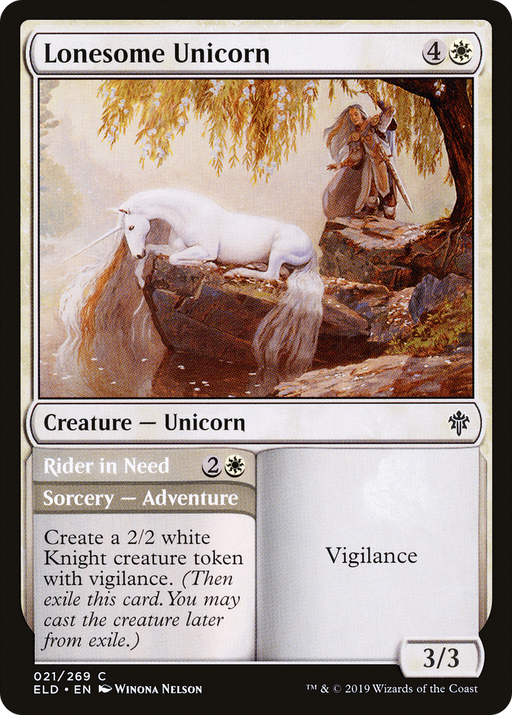 Lonesome Unicorn // Rider in Need (ELD-021) [Throne of Eldraine] MTG Single Wizards of the Coast