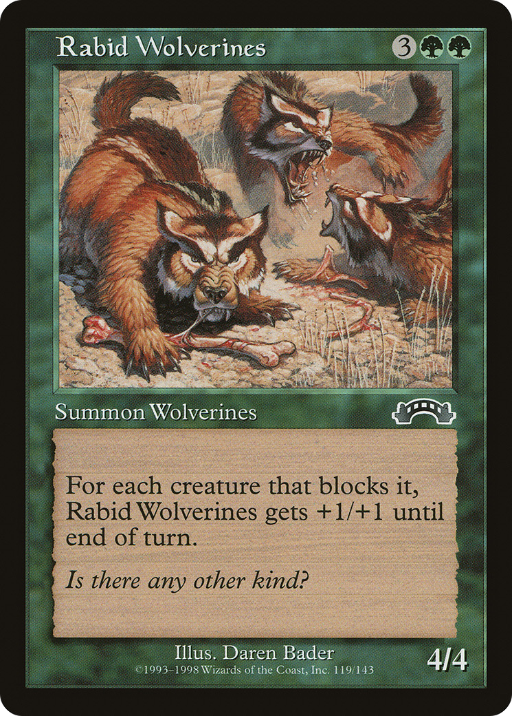 Rabid Wolverines (EXO-119) [Exodus] MTG Single Wizards of the Coast