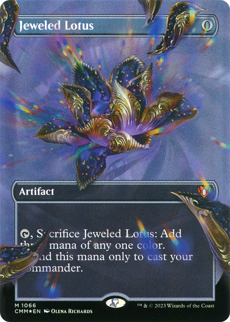 Jeweled Lotus (Textured Foil) (CMM-1066) [Commander Masters] (Borderless) Foil MTG Single Wizards of the Coast