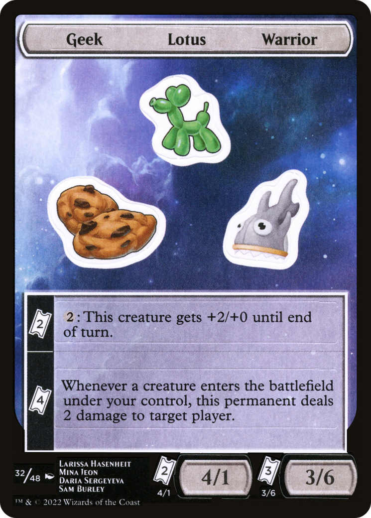 Geek Lotus Warrior (UNF-032) [Tokens] Unfinity Sticker Sheets MTG Single Wizards of the Coast
