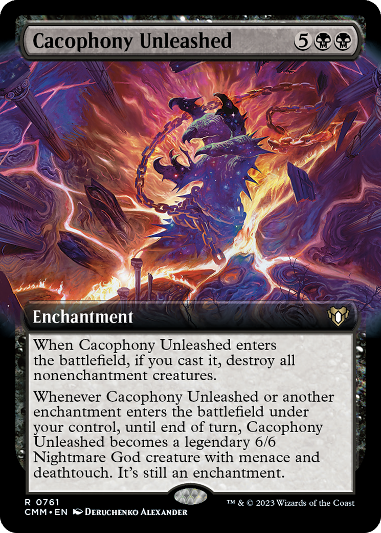 Cacophony Unleashed (CMM-761) [Commander Masters] (Extended Art) MTG Single Wizards of the Coast