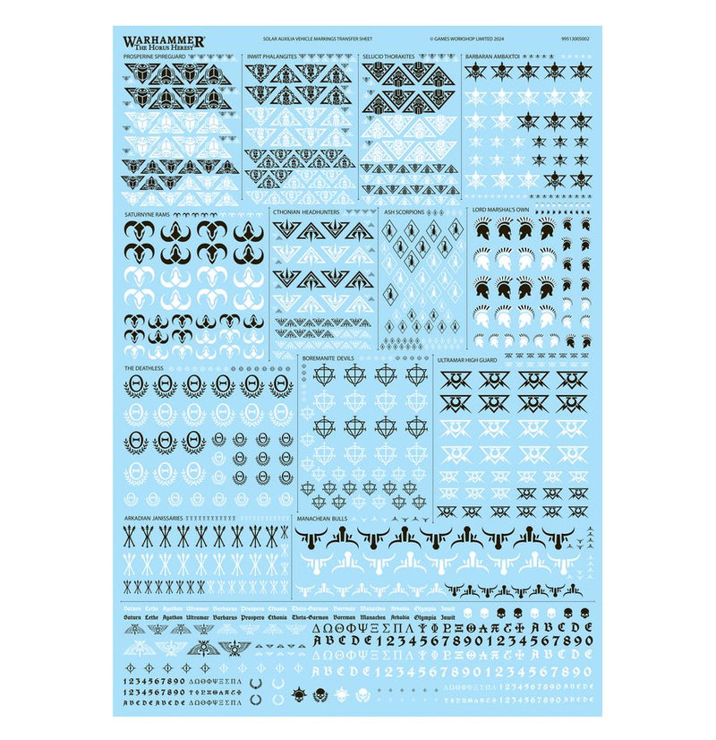 Horus Heresy: Solar Auxilia Vehicle Markings Transfer Sheet (WO) Horus Heresy Games Workshop   