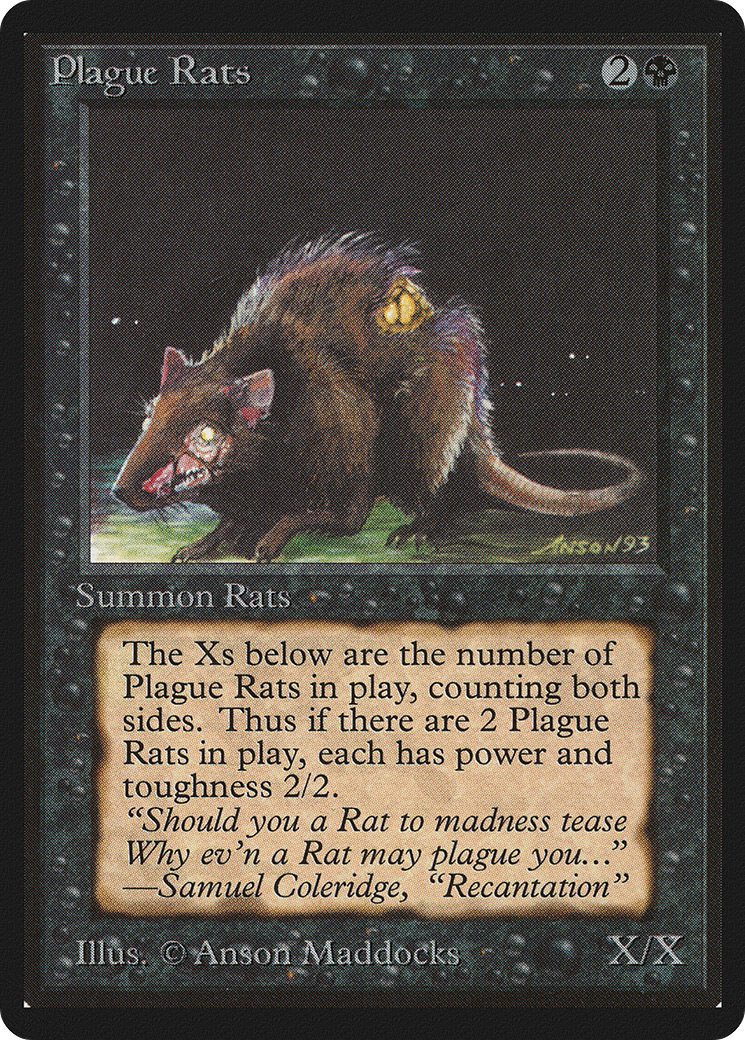 Plague Rats (LEB-122) [Oldschool] Limited Edition Beta MTG Single Wizards of the Coast