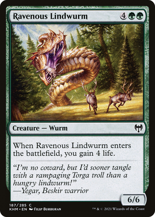 Ravenous Lindwurm (KHM-187) [Kaldheim] MTG Single Wizards of the Coast
