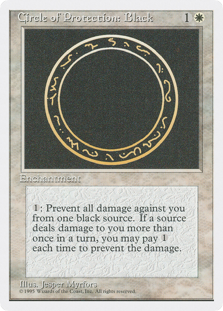 Circle of Protection: Black (4ED-014) [Fourth Edition] MTG Single Wizards of the Coast