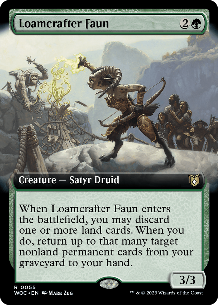 Loamcrafter Faun (WOC-055) [Wilds of Eldraine Commander] (Extended Art) MTG Single Wizards of the Coast