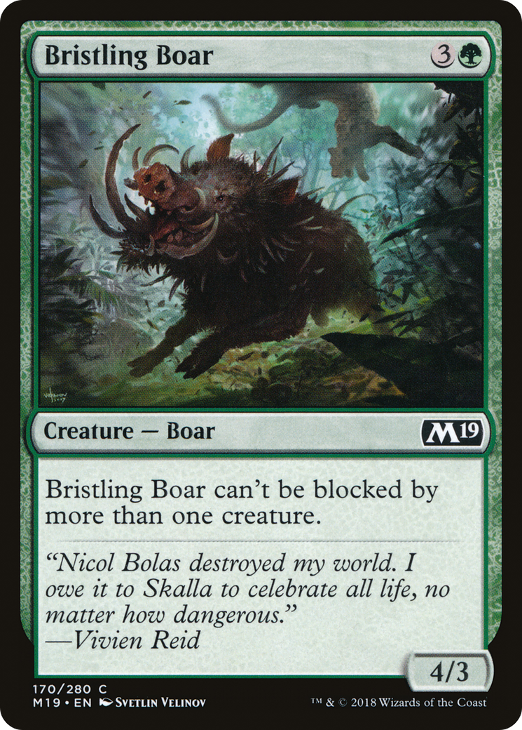 Bristling Boar (M19-170) [Core Set 2019] Foil MTG Single Wizards of the Coast