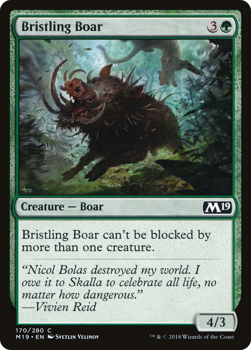 Bristling Boar (M19-170) [Core Set 2019] MTG Single Wizards of the Coast