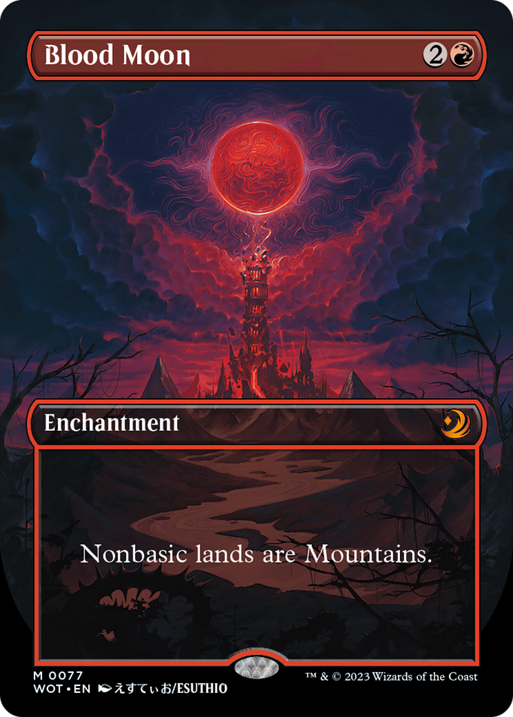 Blood Moon (Anime Borderless) (WOT-077) [Wilds of Eldraine: Enchanting Tales] (Borderless) Foil MTG Single Wizards of the Coast