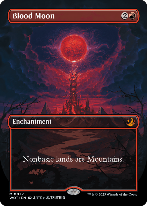 Blood Moon (Anime Borderless) (WOT-077) [Wilds of Eldraine: Enchanting Tales] (Borderless) MTG Single Wizards of the Coast