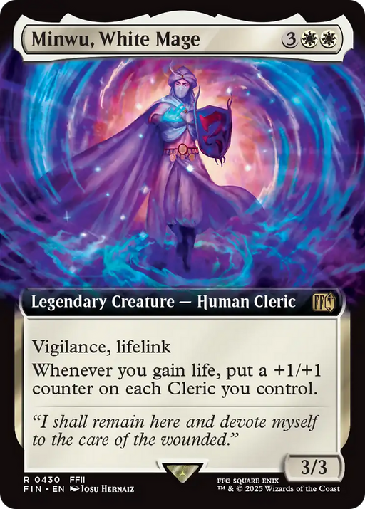 Minwu, White Mage (FIN-430) [FINAL FANTASY] (Extended Art) MTG Single Wizards of the Coast