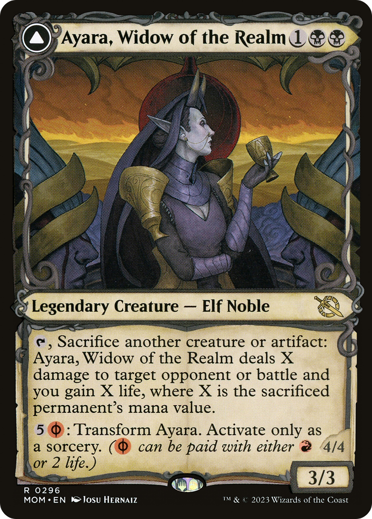 Ayara, Widow of the Realm // Ayara, Furnace Queen (MOM-296) [March of the Machine] (Showcase) Foil MTG Single Wizards of the Coast