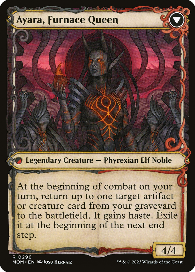 Ayara, Widow of the Realm // Ayara, Furnace Queen (MOM-296) [March of the Machine] (Showcase) MTG Single Wizards of the Coast