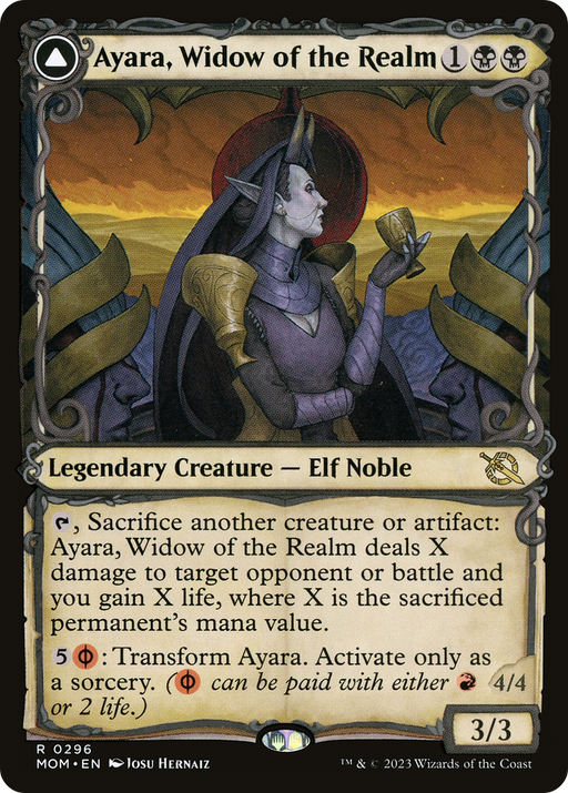 Ayara, Widow of the Realm // Ayara, Furnace Queen (MOM-296) [March of the Machine] (Showcase) MTG Single Wizards of the Coast